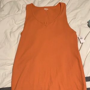 Orange old navy waffle tank top